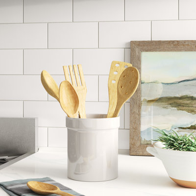 Stoneware Tool Holder Utensil Crock
