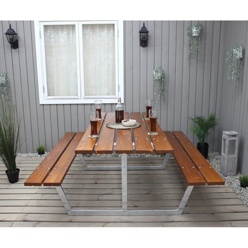 Beather Rectangular Outdoor Dining Table , cm W 444.5cm cm D, Brown