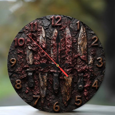 Horloge avec poignards sanglants