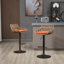 Ensemble de 2 tabourets de bar modernes pivotants avec repose-pieds réglables pour la cuisine et la salle à manger (orange)