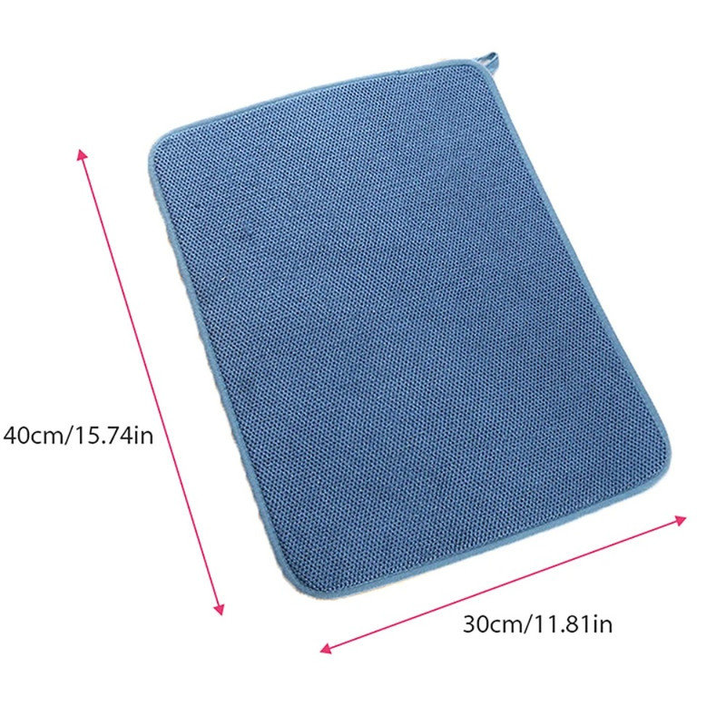 2 tapis de séchage de vaisselle multicolores multicolores pour tapis, Bleu / rouge