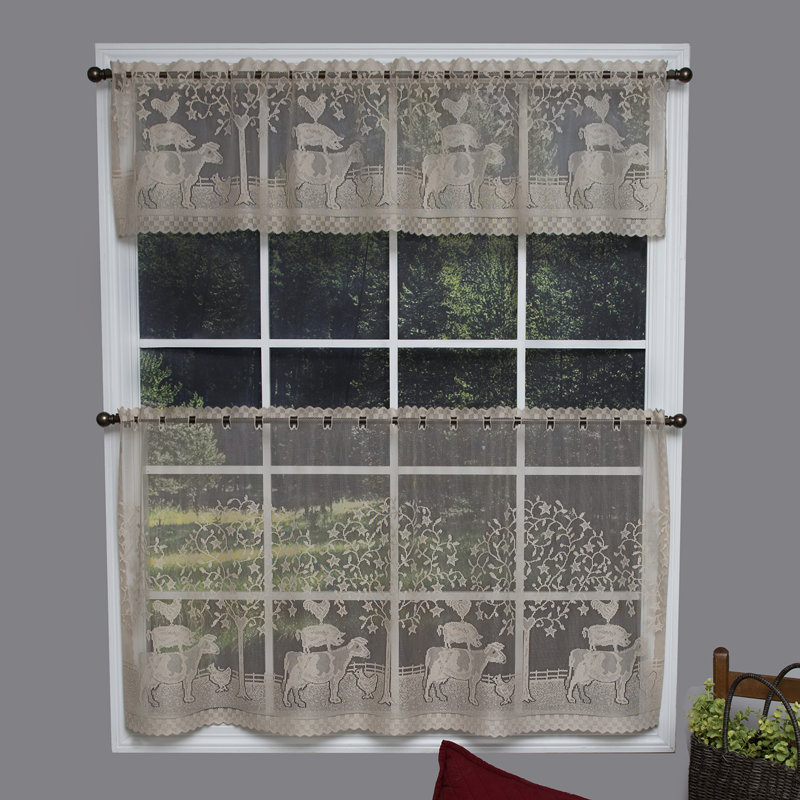 Rideau café sur mesure Chad, Naturel, l 60 po x H 30 po