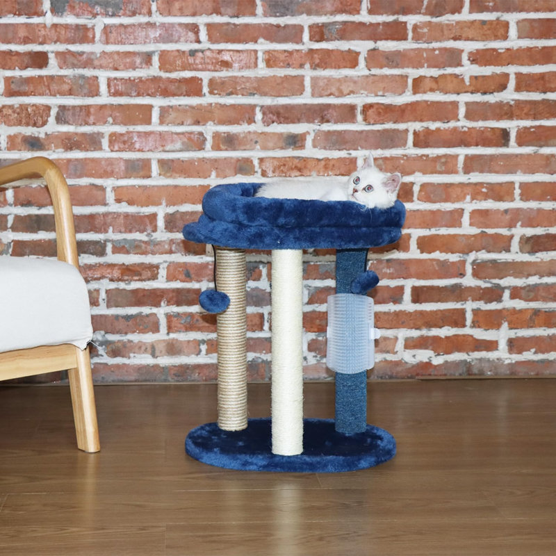 Cat Scratching Post Tree Scratch For Indoor Cats And Kittens,Sisal Carpet Jute Scratcher Tower With Bed And Hanging Ball For Kittens Up To 8Lb Grey.