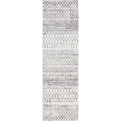 Connie Geometric Moroccan Power Loom Performance Gray Rug