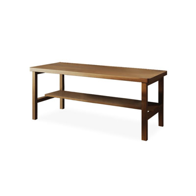 Solid wood double desk with double-layer storage
