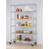 48" W x 18" D x 72" H 6 Tier Wire Shelving with Backstands and Wheels