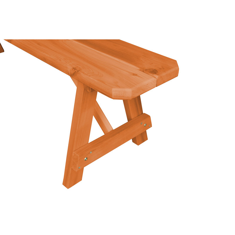 Guernsey Solid Wood Bench, Cedar Stain, 17" H x 70" W x 11" D