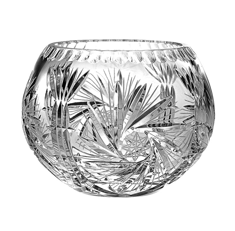 Majestic European Hand-Cut Crystal Rose Bowl, 5 Inch