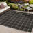 Garnavillo Grid Modern Squares Black/Cream Indoor/Outdoor Rug-1711318818