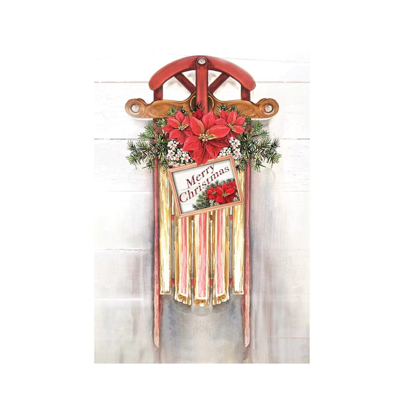 Joyeux Noel Sleigh by Diannart - Wrapped Canvas Painting, 66.04cm H x 45.72cm W x 1.91cm  D