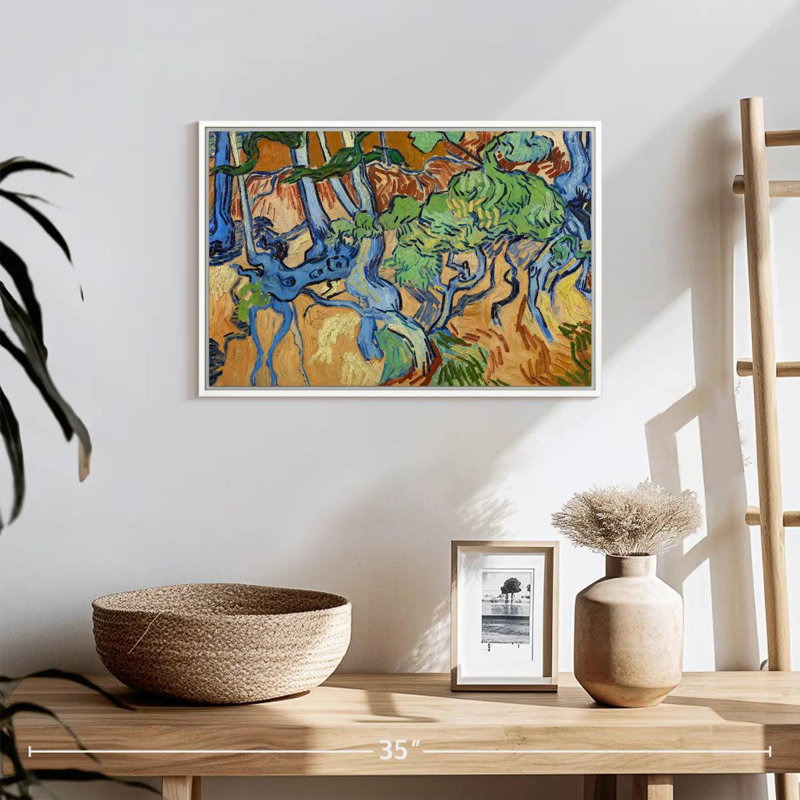 Racines d'arbre, Cadre flottant blanc, 19 po x 13 po
