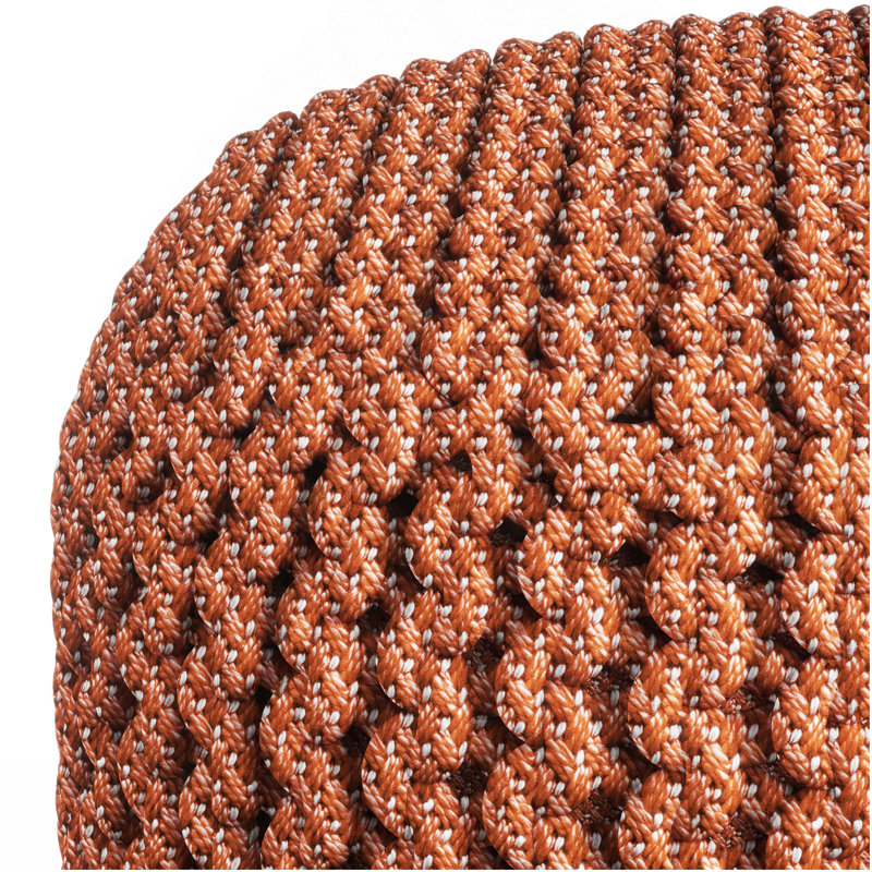 Wynne - Pouf rond extérieur / intérieur tricoté - Orange