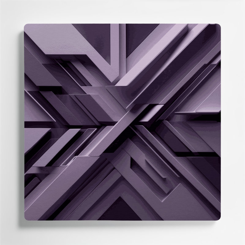«Geometric Abstraction 27», art mural en métal mauve, H 12 po x l 12 po