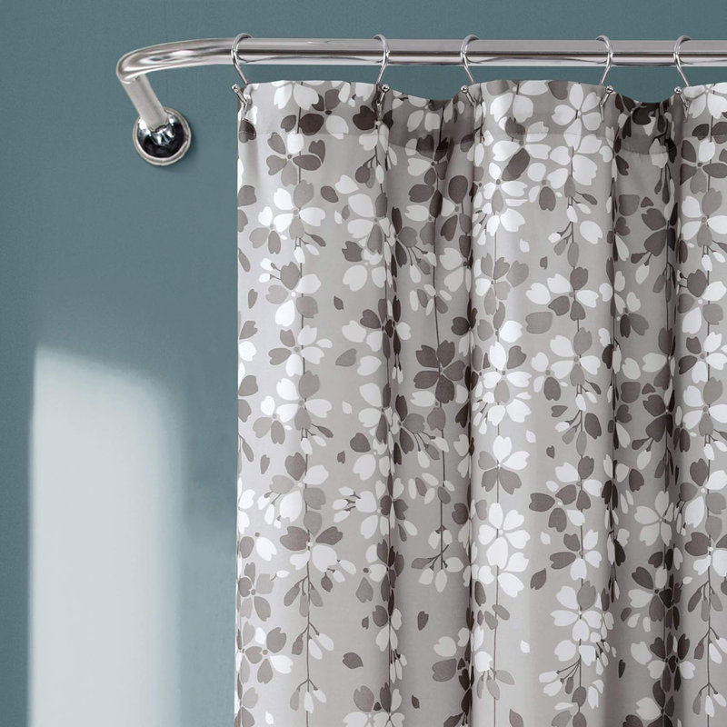 Rideau de douche Flower, 72 po x 72 po, gris