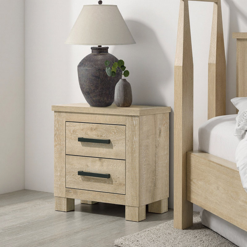 Table de chevet en chêne patiné 25,75 po - Design moderne rustique