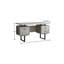 Bureau d'ordinateur 60 "gris et noir avec trois tiroirs 60"