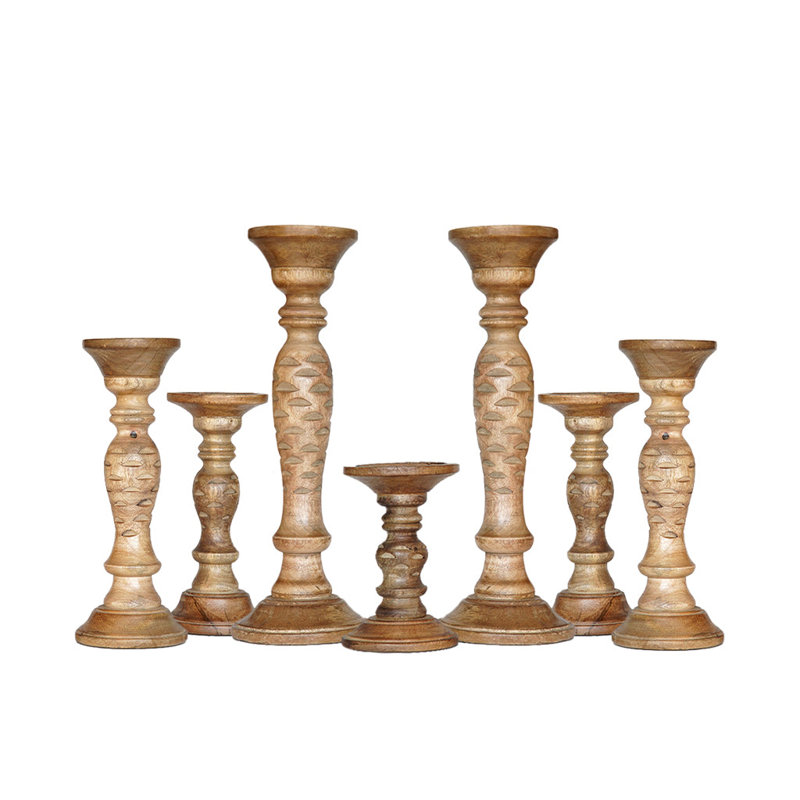 Pilier en bois 15 po, Poli foncé_1, 7, 15,12,9,6,9,12,15 Inch