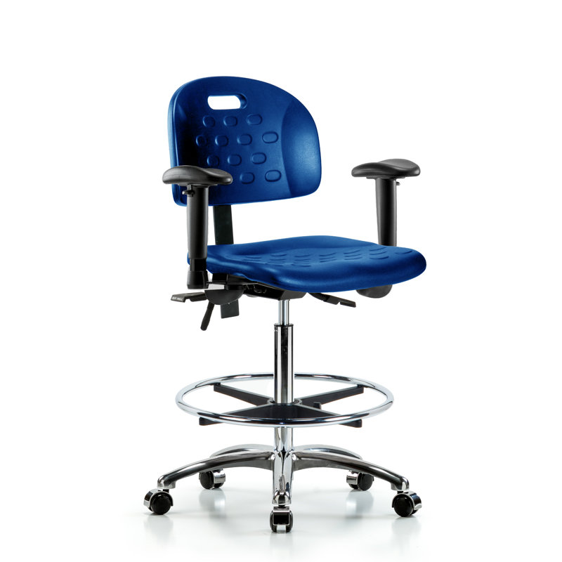 Chaise de travail ergonomique en polyuréthane, Roulettes, Réglable