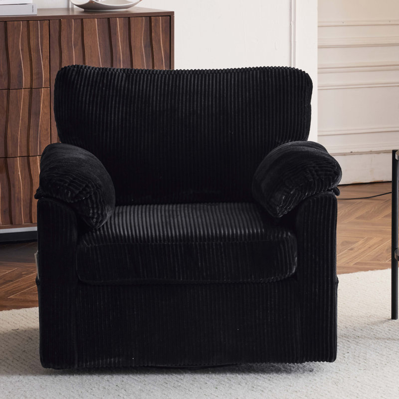Comfortable Oversized Armchair with Premium Cushioning for Relaxation, Black