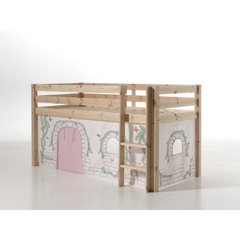 Pino European Single (90 x 200cm)  Mid Sleeper Loft Bed, Standard, Natural
