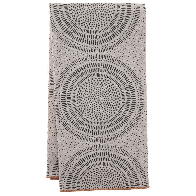 LINEN BLEND TEA TOWEL  PAINTED CIRCLES