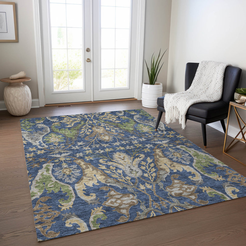 Tapis intérieur / extérieur bleu Alfreda , 8' x 10'