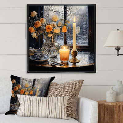 «Winter Frosty Still Life Pointillism I», reproduction sur toile