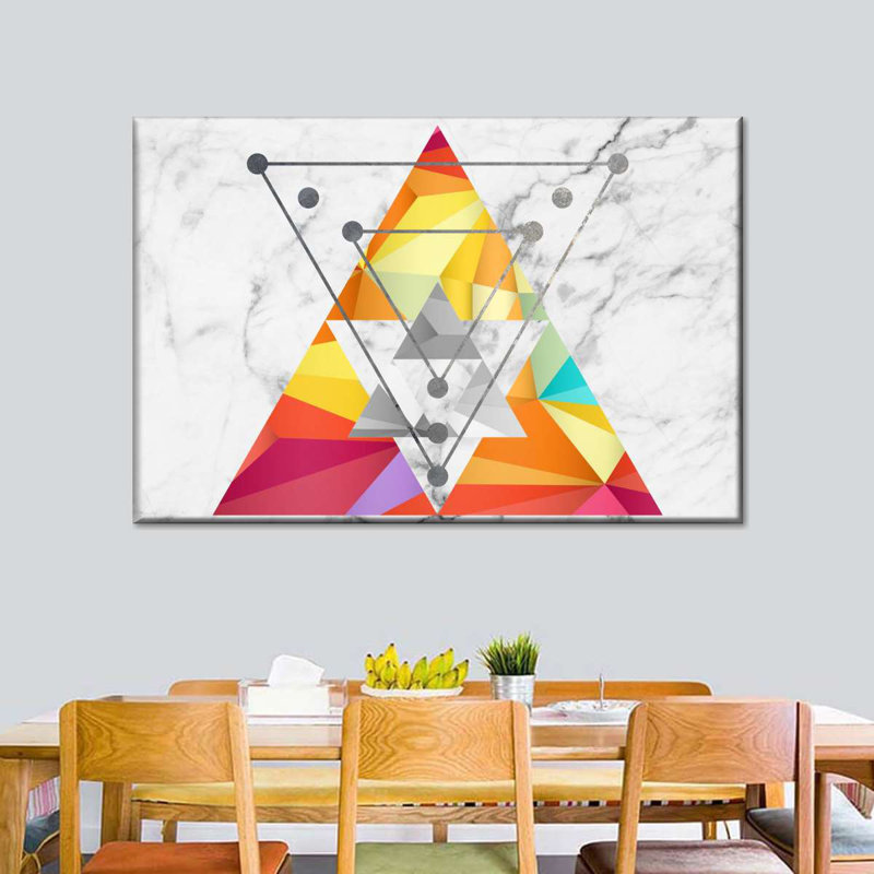 " Triangular Pattern Colors " by Jonathan A., 16" H x 24" W x 1.25" D