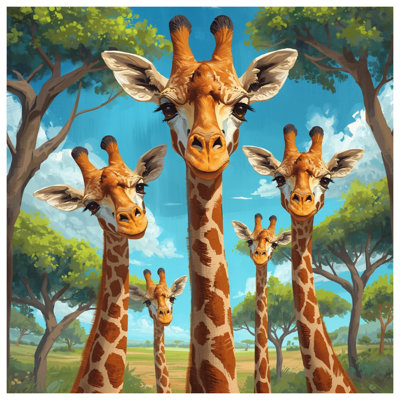 Ensemble de toiles tendues Group of Giraffes