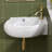 Bathroom Sink White 16.5X11 Right Hand Wall Mount Hung Vessel Sink Bathroom Corner Floating Oval Modern Bathroom White Porcelain Ceramic Vessel Vanity Sink With Faucet Hole