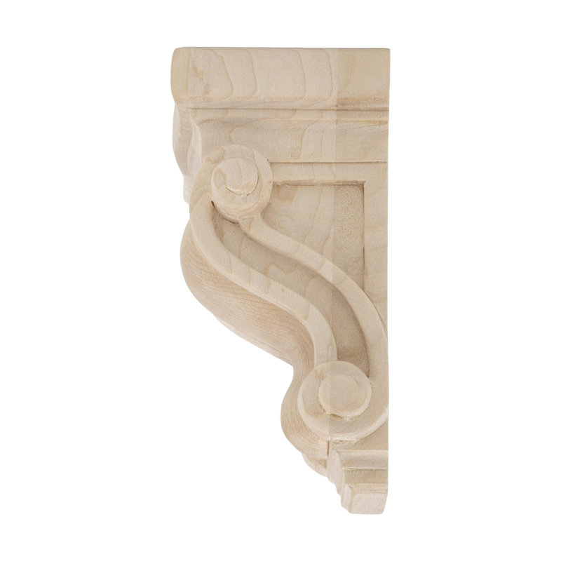 Corbeau classique en bois massif classique sans finition 4-3 / 4 po x 2-7 / 8 po x 2-5 / 8 po, Érable dur pêche
