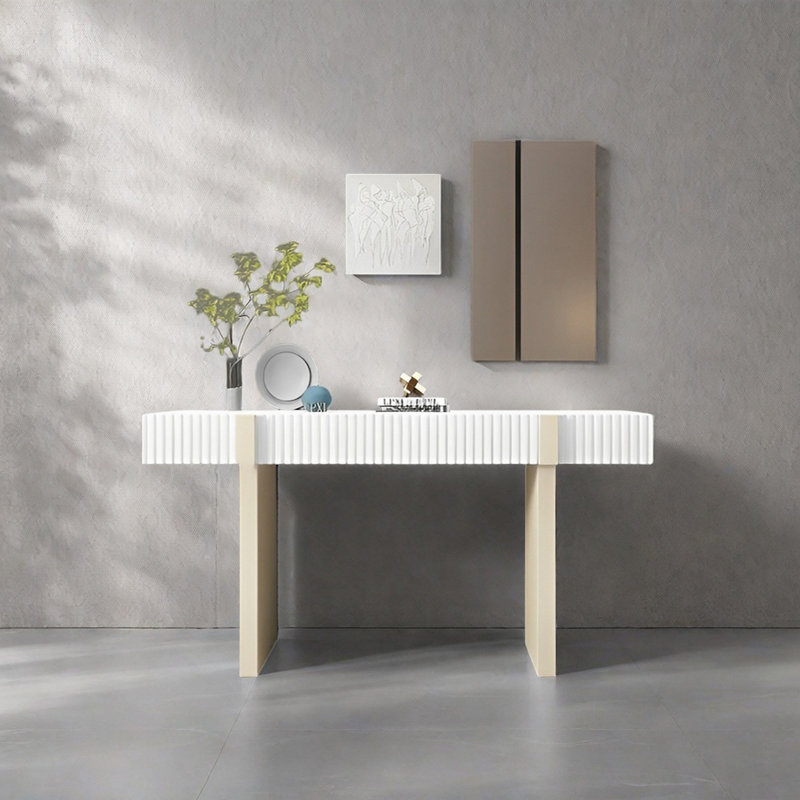 Console Modern Minimalist Art, H 35,43 po x l 62,99 po x P 15,75 po, Blanc, Blanc