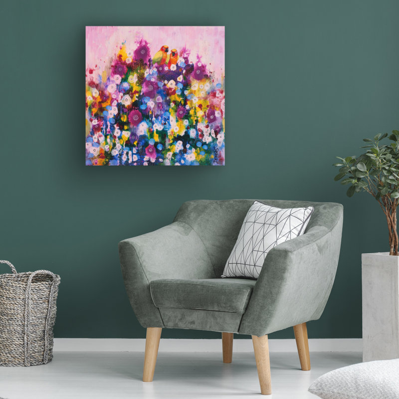Œuvre sur toile, Sylvie Demers Sous Les Tropiques, H 18 po x l 18 po