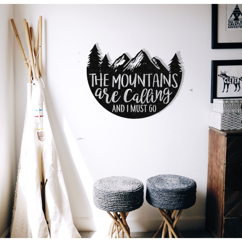 Mountains Are Calling Wall Décor, 11" H x 14" W x 0.06" D