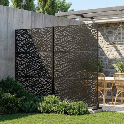 72-in H x 47-in W x 16-in D Metal Outdoor Garden Privacy Screen Fence Panel Set Of 2