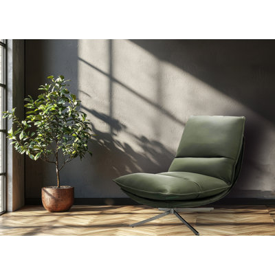 Chaise d'appoint en cuir pleine fleur Alton 