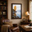 «Golden Autumn Tree on Rocky Shore» par Misty Lake, art mural sur toile-1252480905