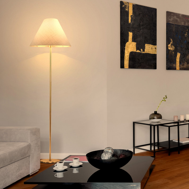 Lampe sur pied 1 lumière DEL écoénergétique avec abat-jour empire en tissu 65 lumières Mika