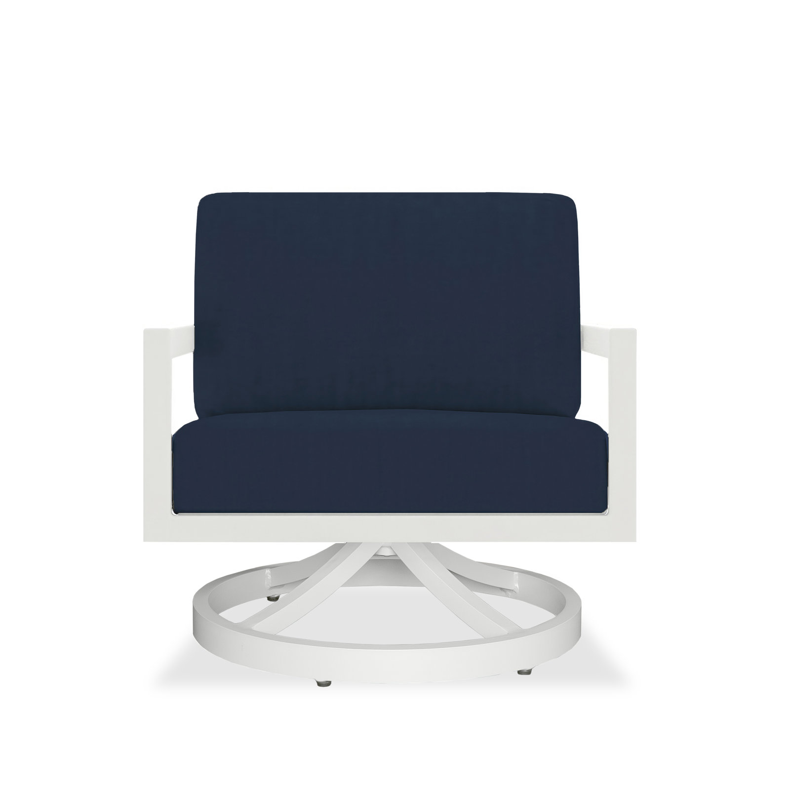 Vivant Outdoor Chair with Sunbrella® Cushions, White, Spectrum Indigo Sunbrella®