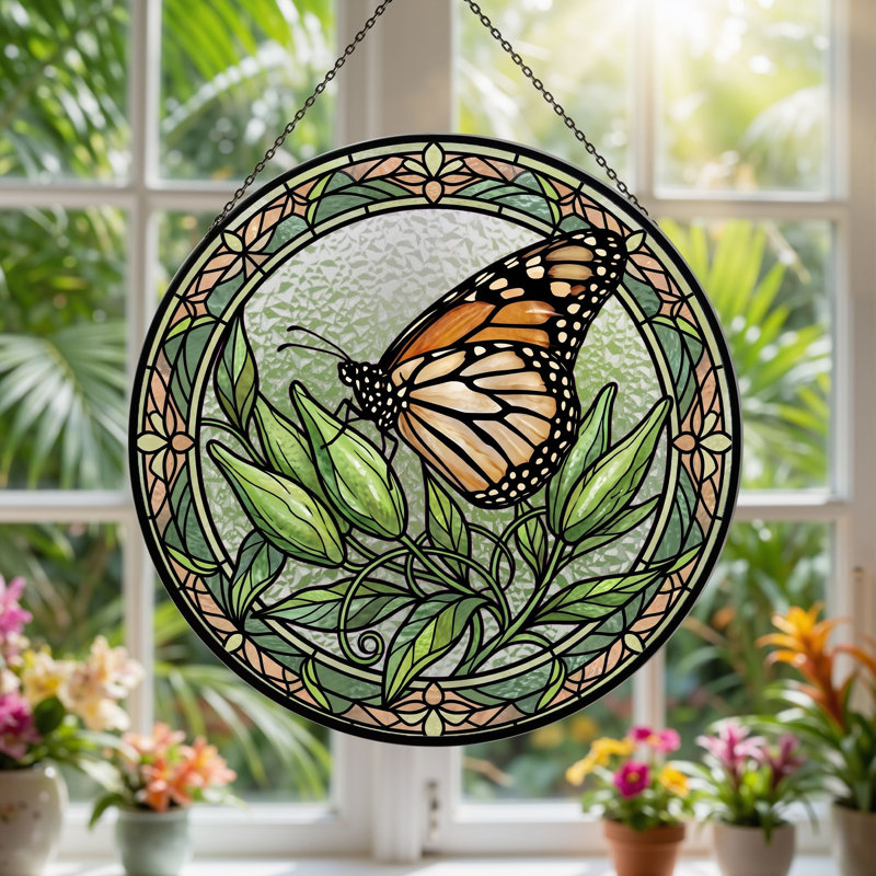 Panneau de vitrail de jardin Butterfly H 12 po, 12"H
