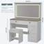 Table de coiffeuse 43,3 po avec 3 tiroirs et grand miroir, bande lumineuse à DEL réglable (tabouret inclus) - La chambre à coucher est essentielle pour votre station de maquillage personnelle-113920554