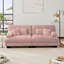Canapé 2 places pour le salon, canapé 2 places en chenille avec 2 coussins lombaires et 2 coussins décoratifs, chenille rose-850964751