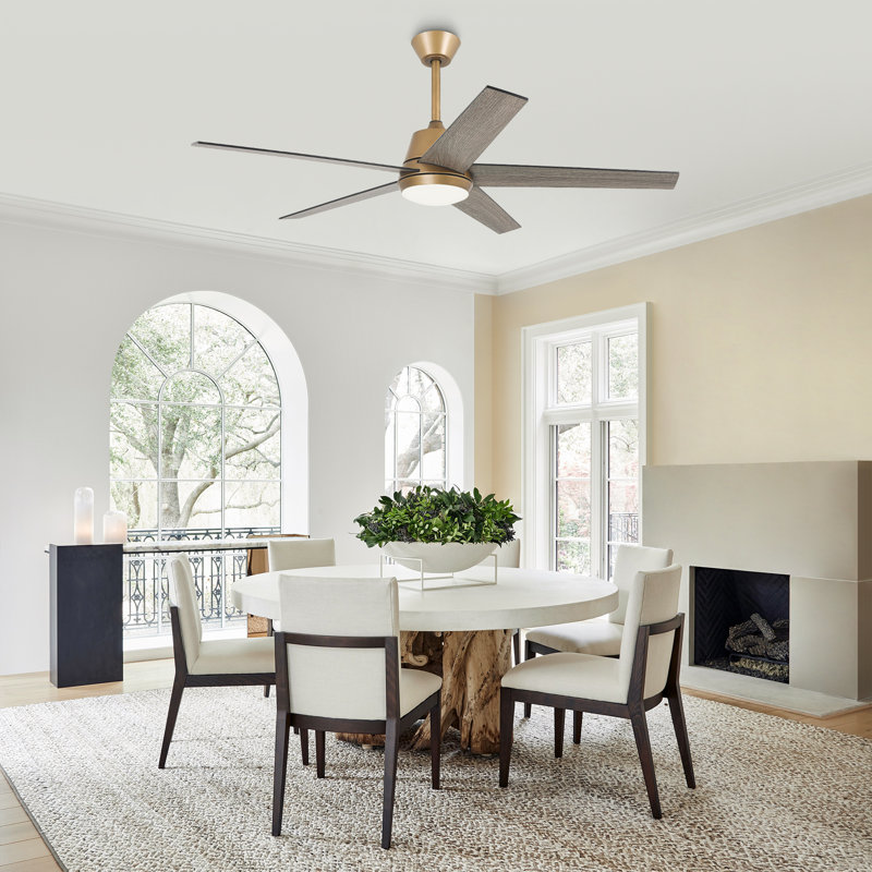 Vaczon 52" Smart Dimmable Ceiling Fan with 3CCT LED Lights, APP and Remote Control, 6-Speed Reversible DC Motor, Double-Sided Wood Blades, Timer, 6''/10'' Downrods