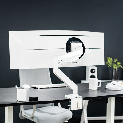 VIVO White Single Pneumatic Monitor Desk Mount (STAND-V101G1W)
