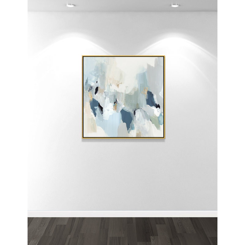 Little Talks " Little Talks II " by Isabelle Z, 37.5" H x 37.5" W x 2" D, Gold Framed Canvas