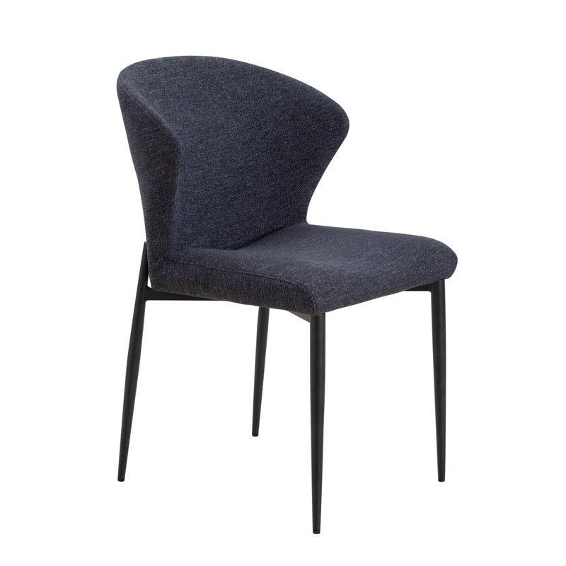 Josephine 48cm H Polyester Upholstered Metal Upholstered Back Side Chair, Anthracite