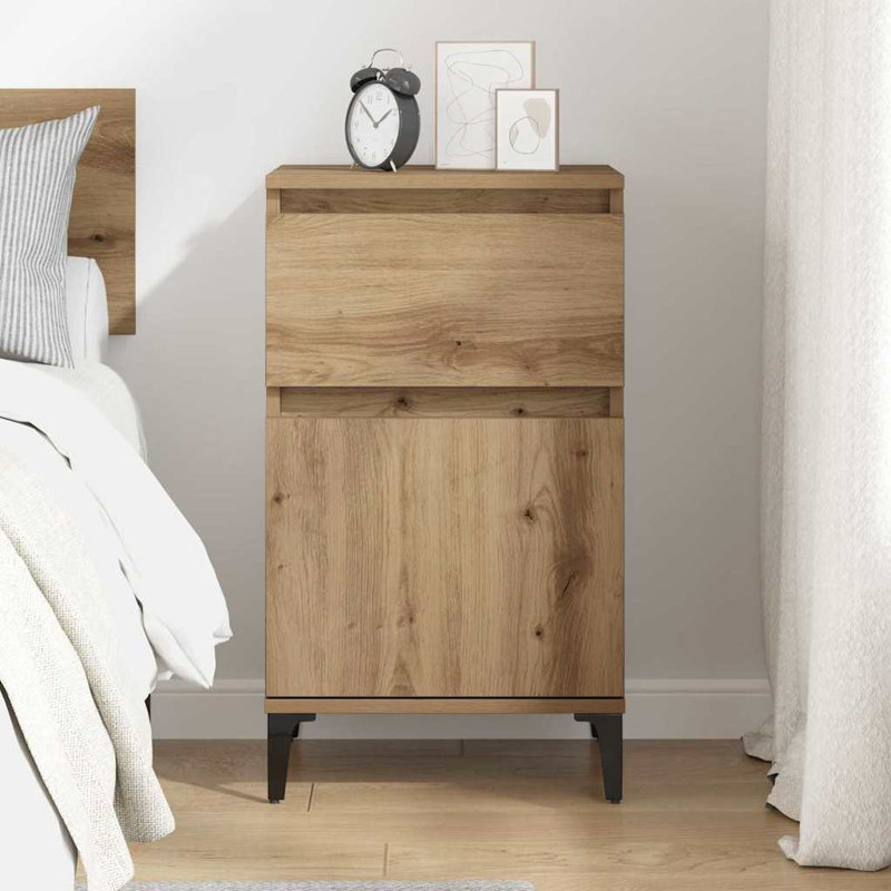 Bedside Cabinet 40 X 35 X 70 Cm Engineered Wood, Artisan Oak