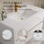 Meuble-lavabo mural avec comptoir en résine de pierre et tiroirs à fermeture en douceur