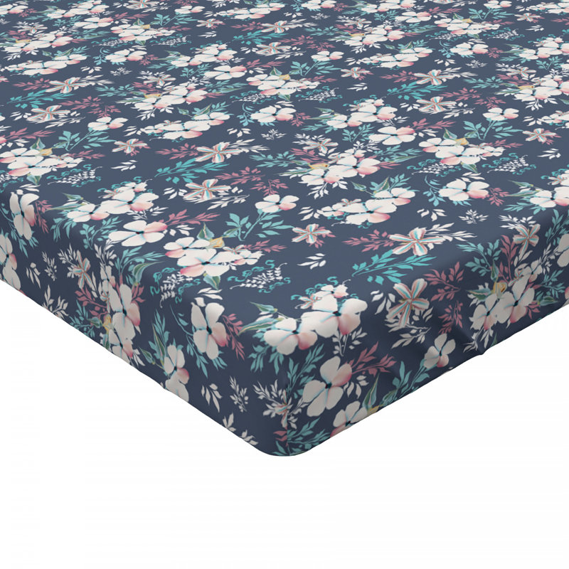 Microfiber Floral Fitted Sheet, Full Fitted Sheet