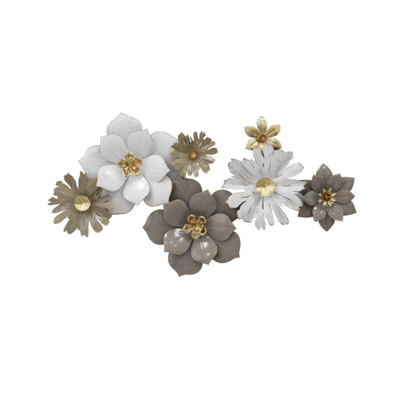 Art mural en métal Floral Bloom 3D - pour les salons et les chambres